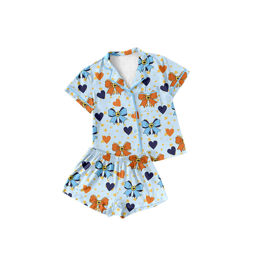 pre -order colorful bows print short Sleeve girl set GSSO2297