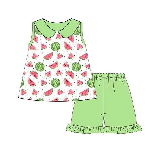 pre -order watermelon print Sleeveless girl set GSSO2308