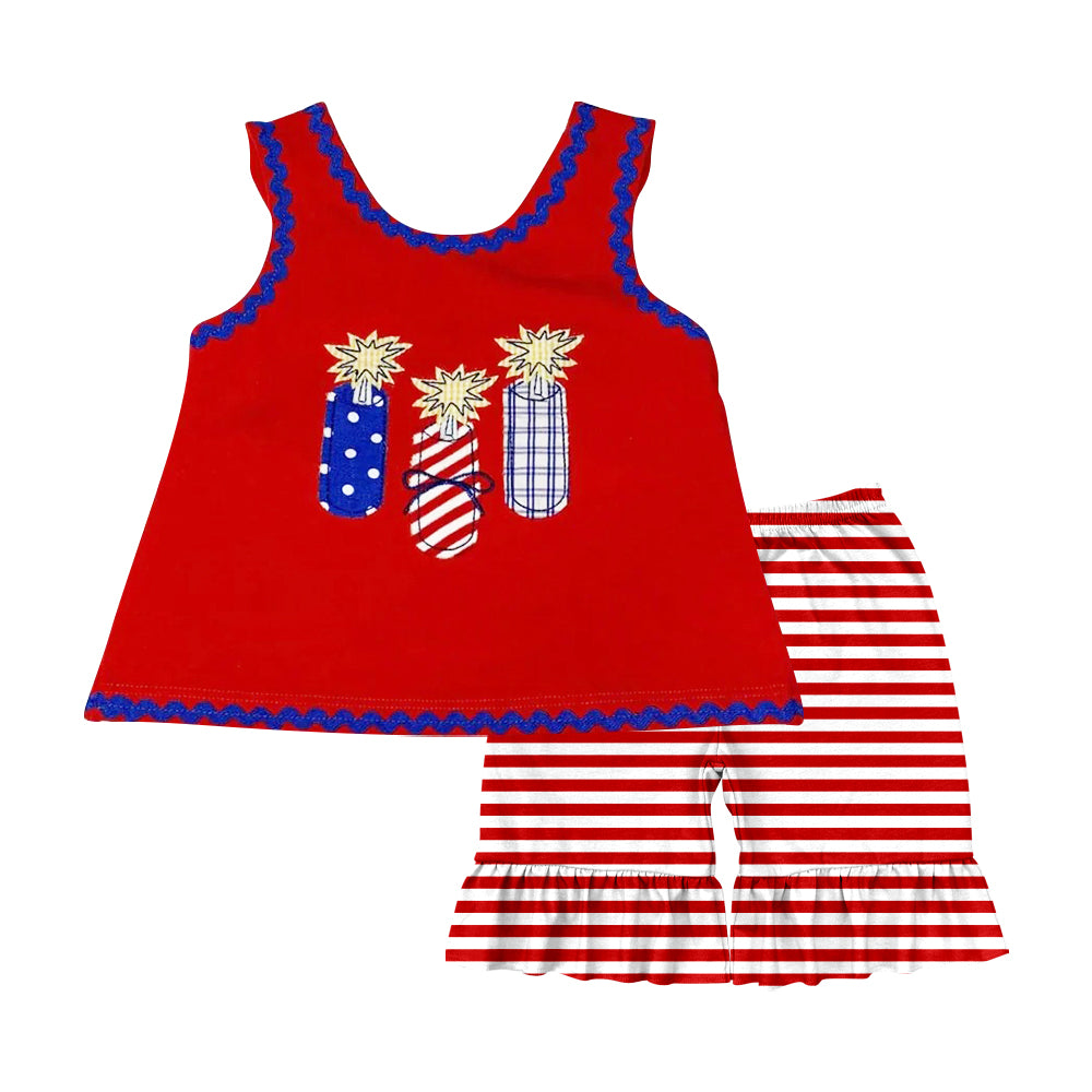 pre -orderred stripe print short Sleeve girl set GSSO2330