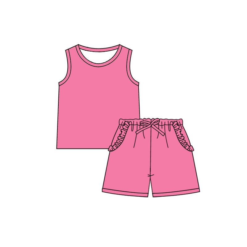 pre -order pink print  Sleeveless girl set GSSO2342