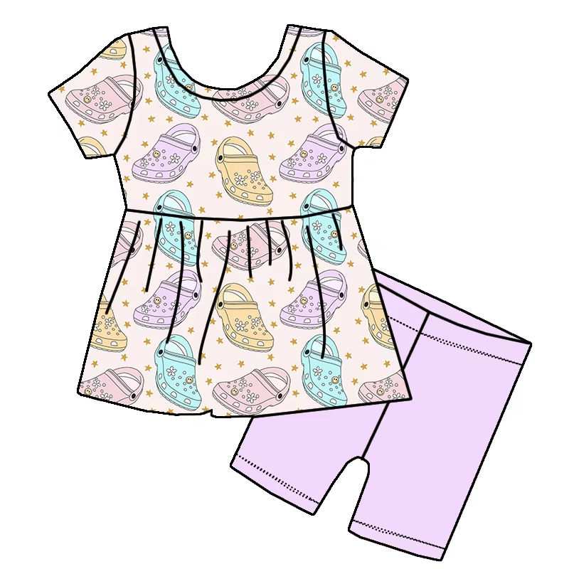pre -order shoe stars print girl dress GSSO2364