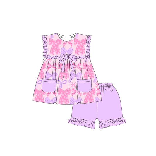pre -order purple bow print girl setGSSO2462