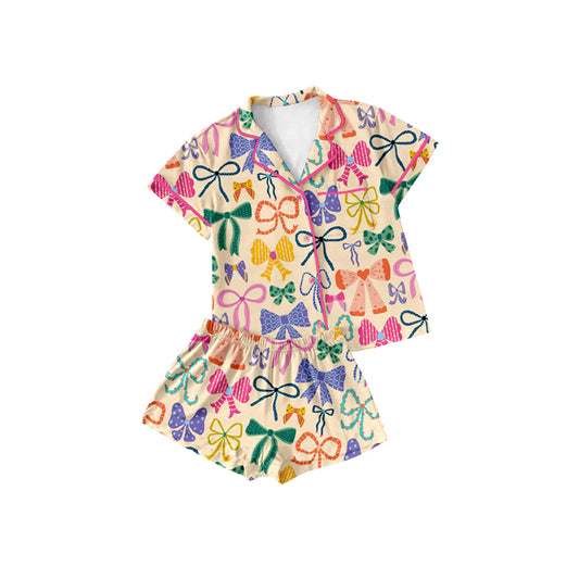 pre -order colorful bows print girl dress GSSO2487