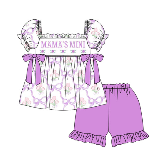 pre -order purple MAMA'S MINI print girl dress GSSO2489