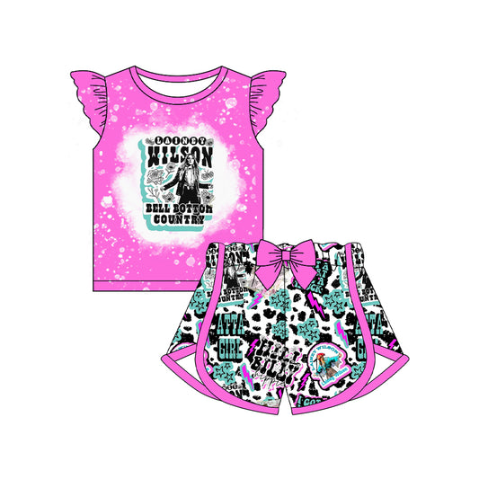 pre -order purple Pattern print girl set GSSO2490