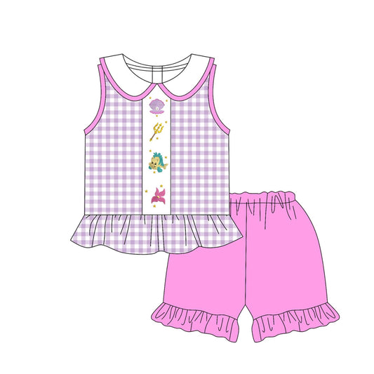 pre -order purple paid pattern  print girl set GSSO2510