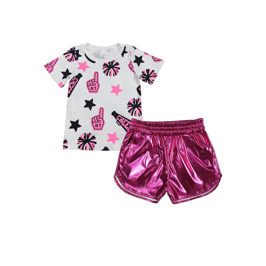 pre -order Purple cheers Pattern print girl set GSSO2516