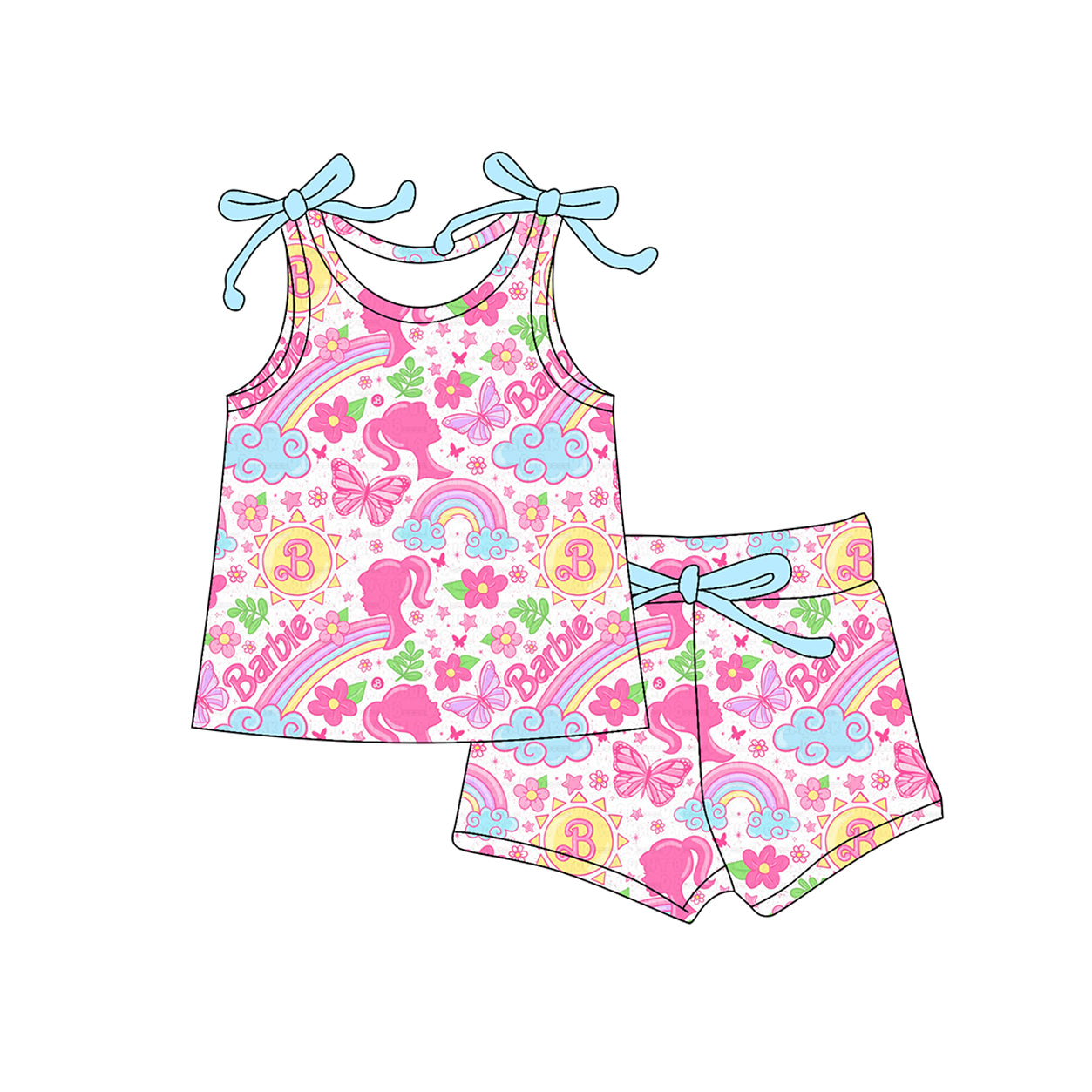 pre -order pink flowers girl set GSSO2557
