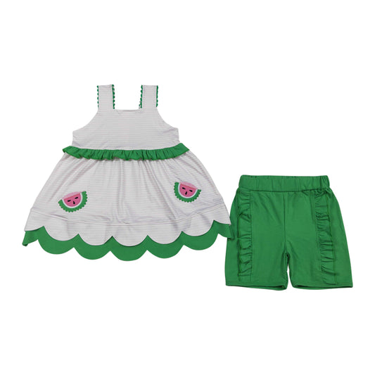 Summer Watermelon embroidery Girls Outfit GSSO3164
