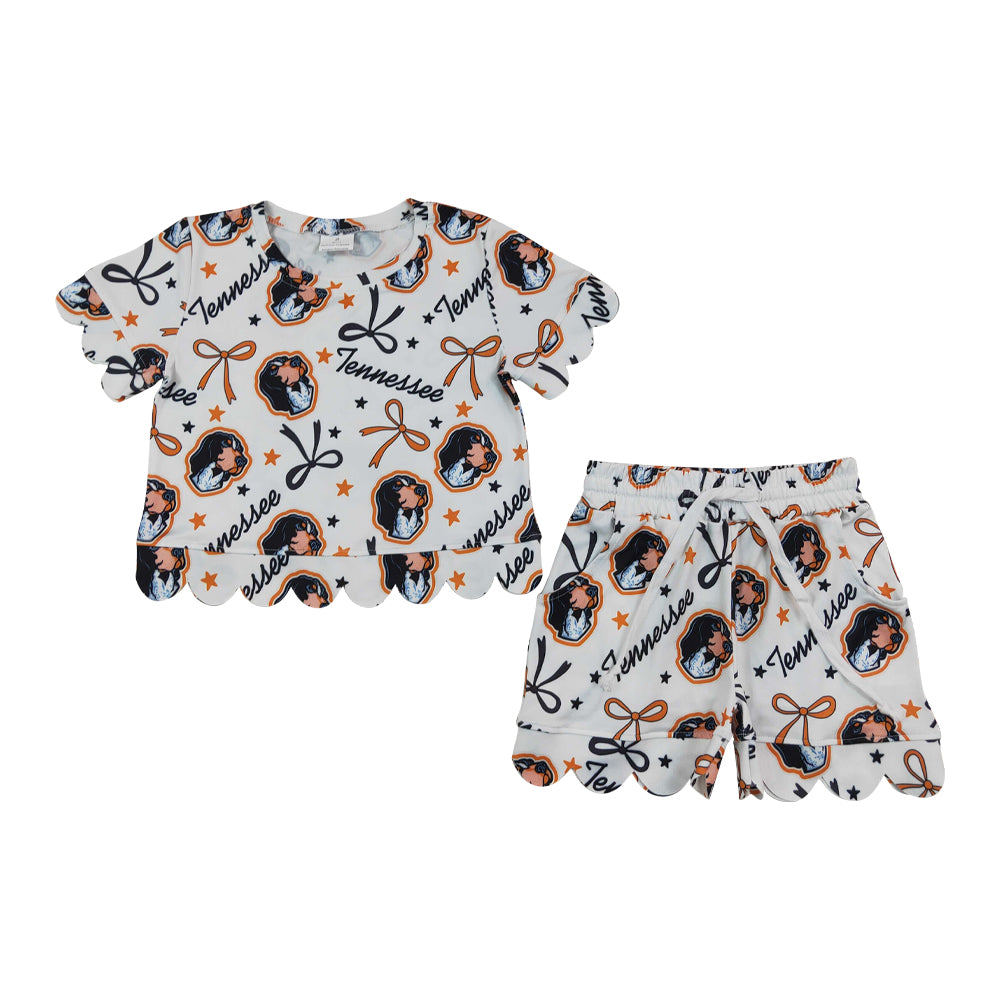 Gameday scalloped edges Short Sleeve Girls Set GSSO3251