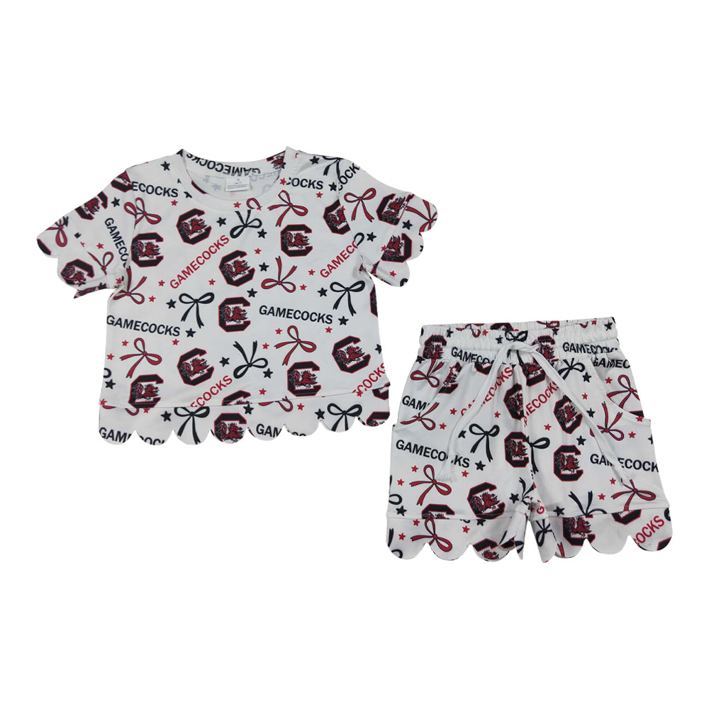 Gameday scalloped edges Short Sleeve Girls Set GSSO3641
