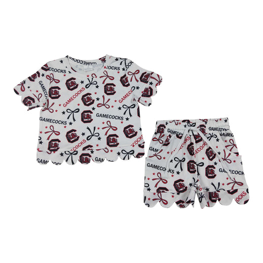 Gameday scalloped edges Short Sleeve Girls Set GSSO3641