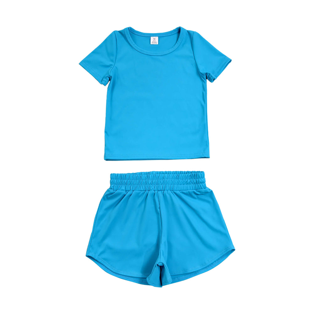 Athletic Blue Short Sleeve Outfits GSSO3770