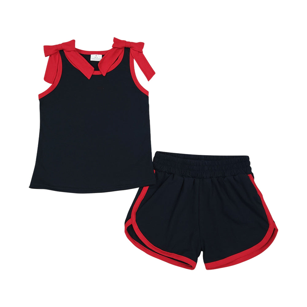 Summer Black sleeveless Girls Set GSSO3827