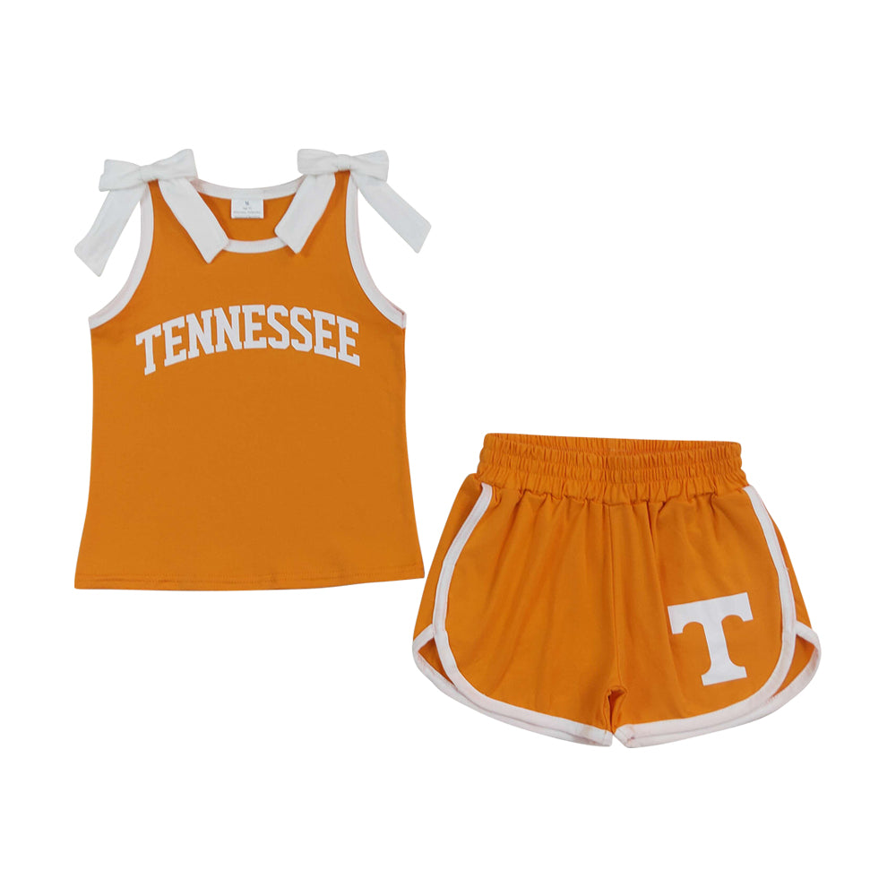 Summer Orange sleeveless Girls Set GSSO3829