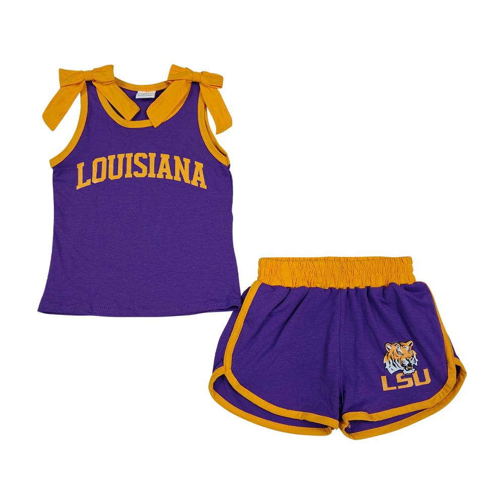 Summer Purple sleeveless Girls Set GSSO3832
