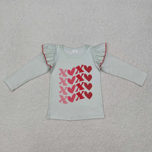 Valentine XOXO print Long Sleeve Shirt