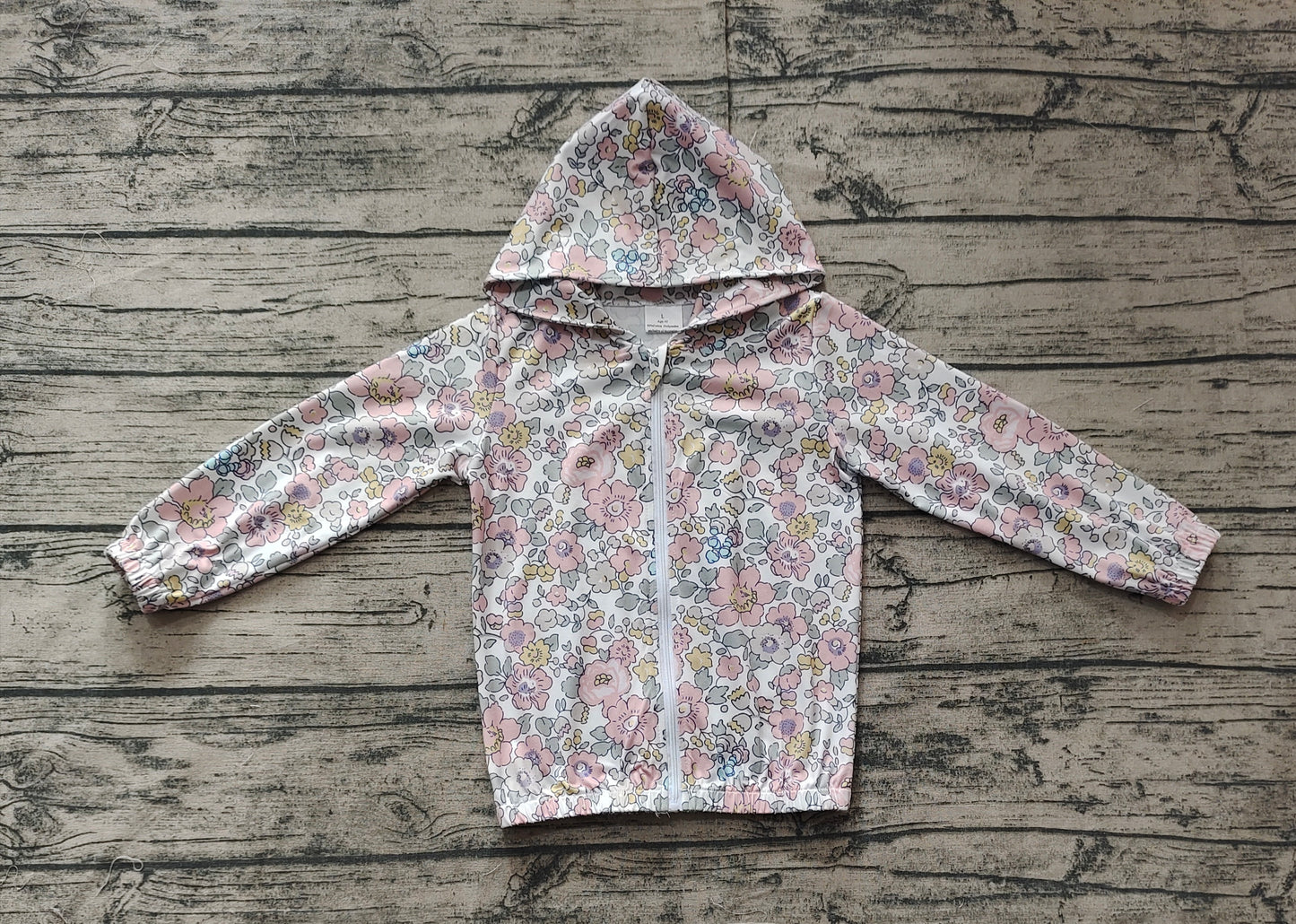 pre -order Pink flowers pattern hood coat GT0914