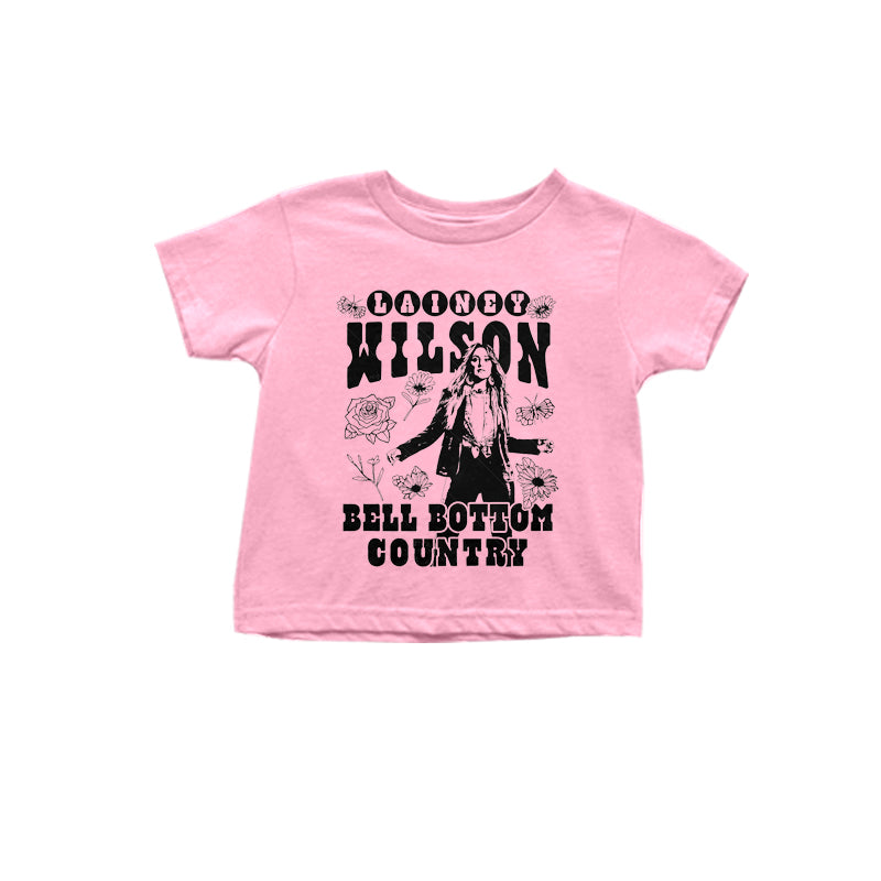 pre -order Pink pattern Print short sleeve girl t-shirt GT0978