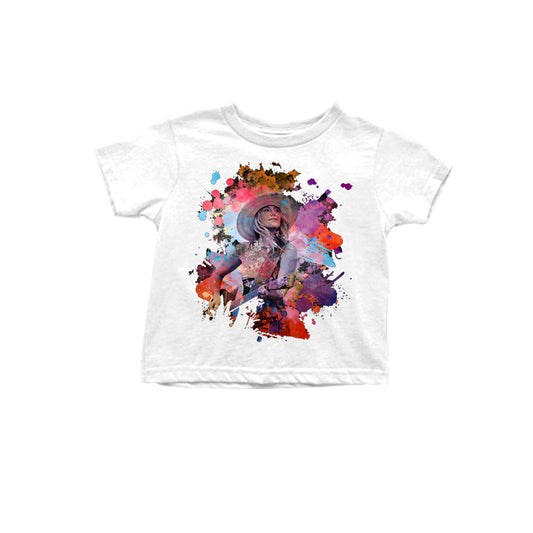 pre -order white Print short sleeve girl t-shirt GT0979
