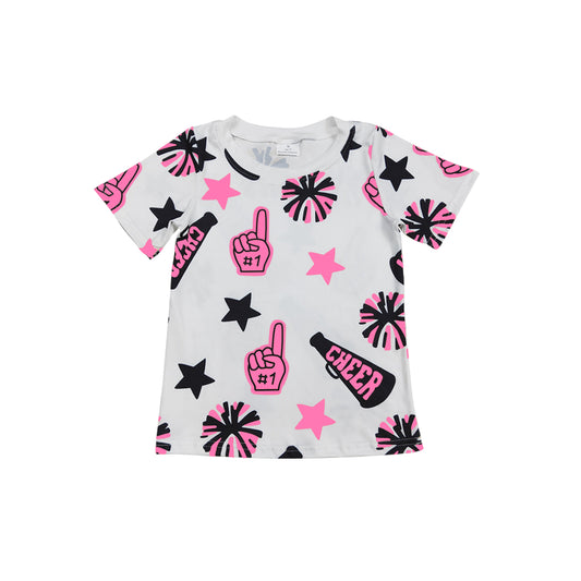 pre -order Purple cheer pattern Print short sleeve girl t-shirt GT0994