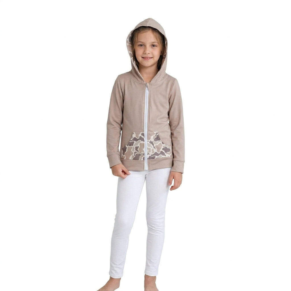 GT1144 Hunting Camo Elk Hoodie Kids Coat