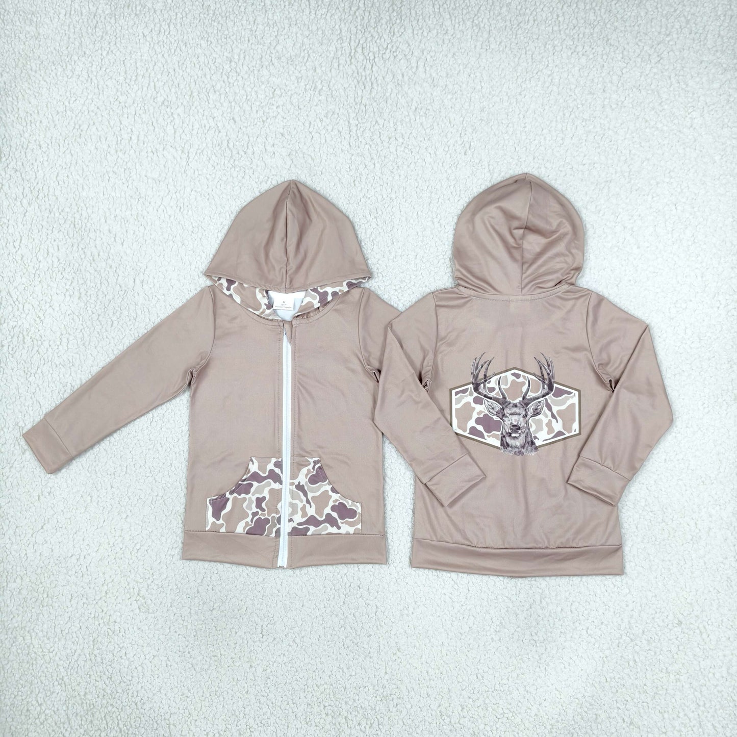 GT1144 Hunting Camo Elk Hoodie Kids Coat