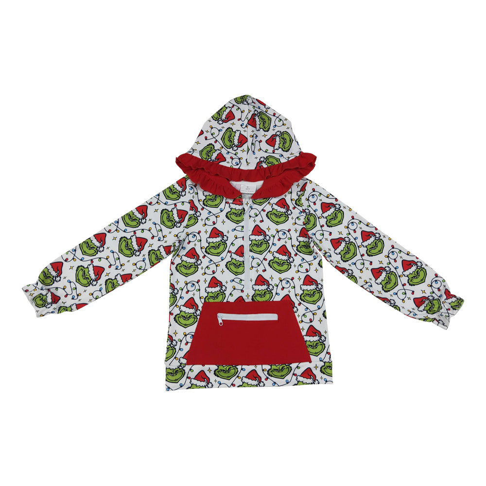 Christmas Green print Long Sleeve Hoodies GT1163