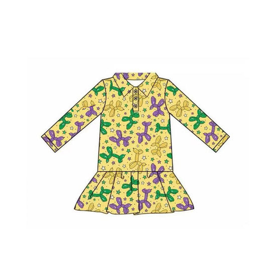 pre -order Yellow long sleeve Girls dress GT1261