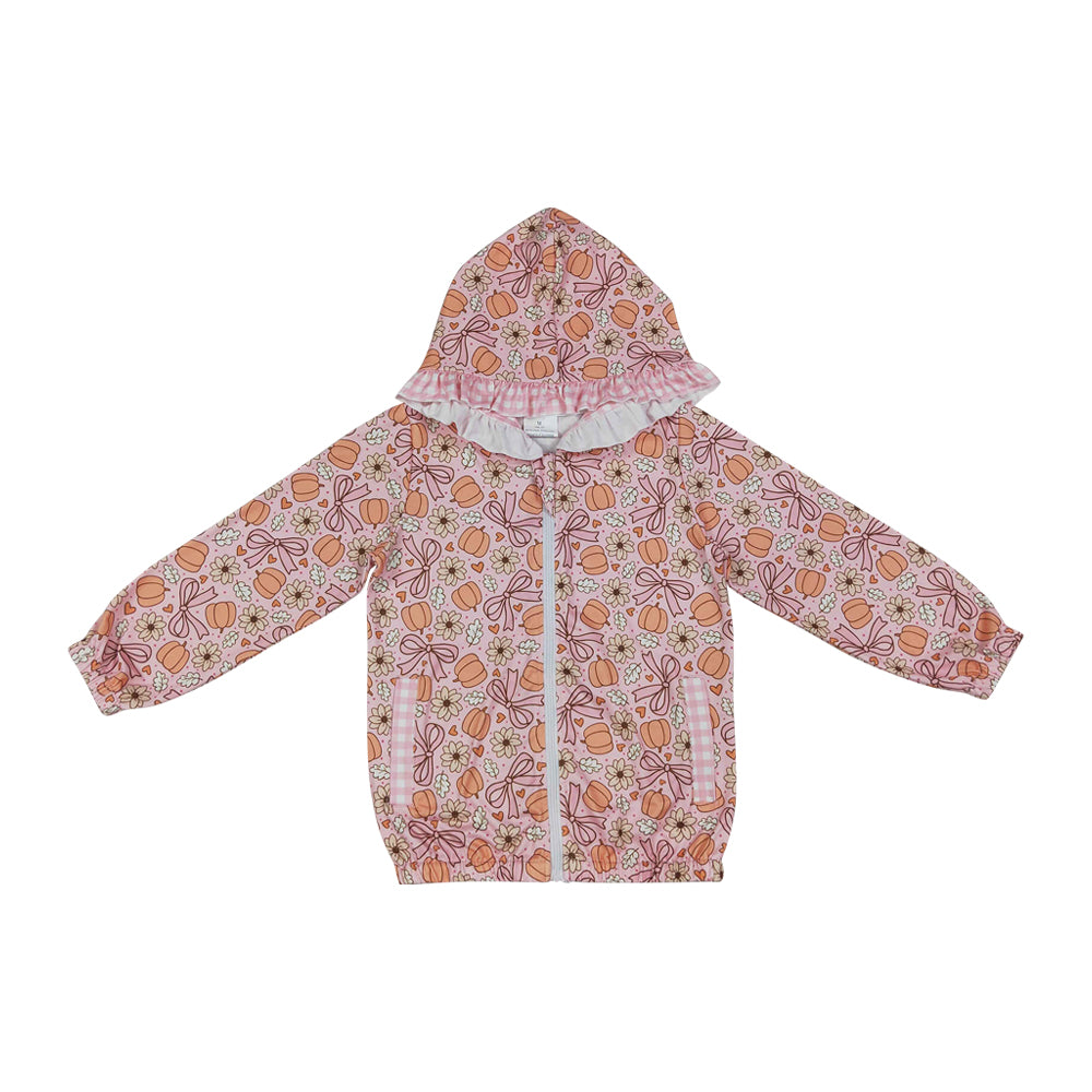 Pumpkin flowers Bow print Long Sleeve Hoodies GT1661