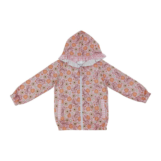 Pumpkin flowers Bow print Long Sleeve Hoodies GT1661
