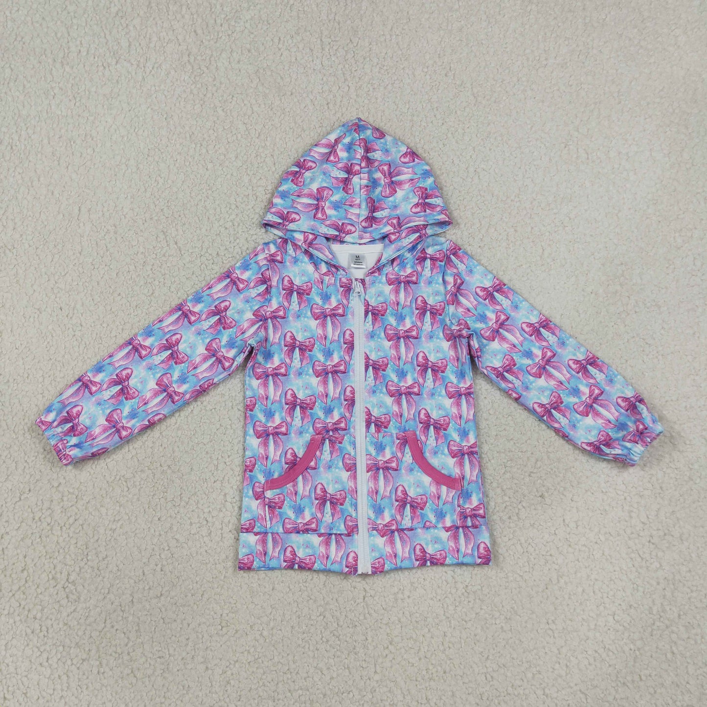 GT1674 Coquette Bows Purple Yoga Hoodie Kids Girls Coat