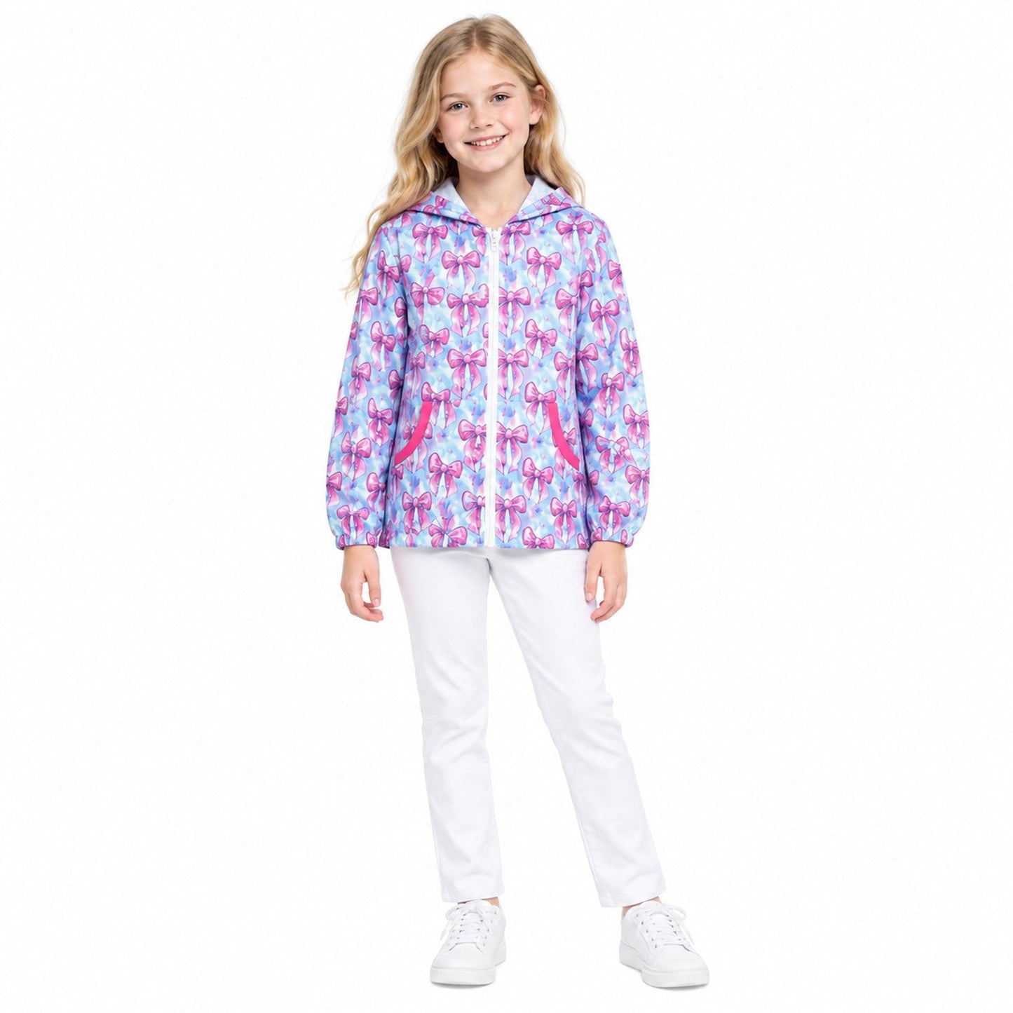 GT1674 Coquette Bows Purple Yoga Hoodie Kids Girls Coat