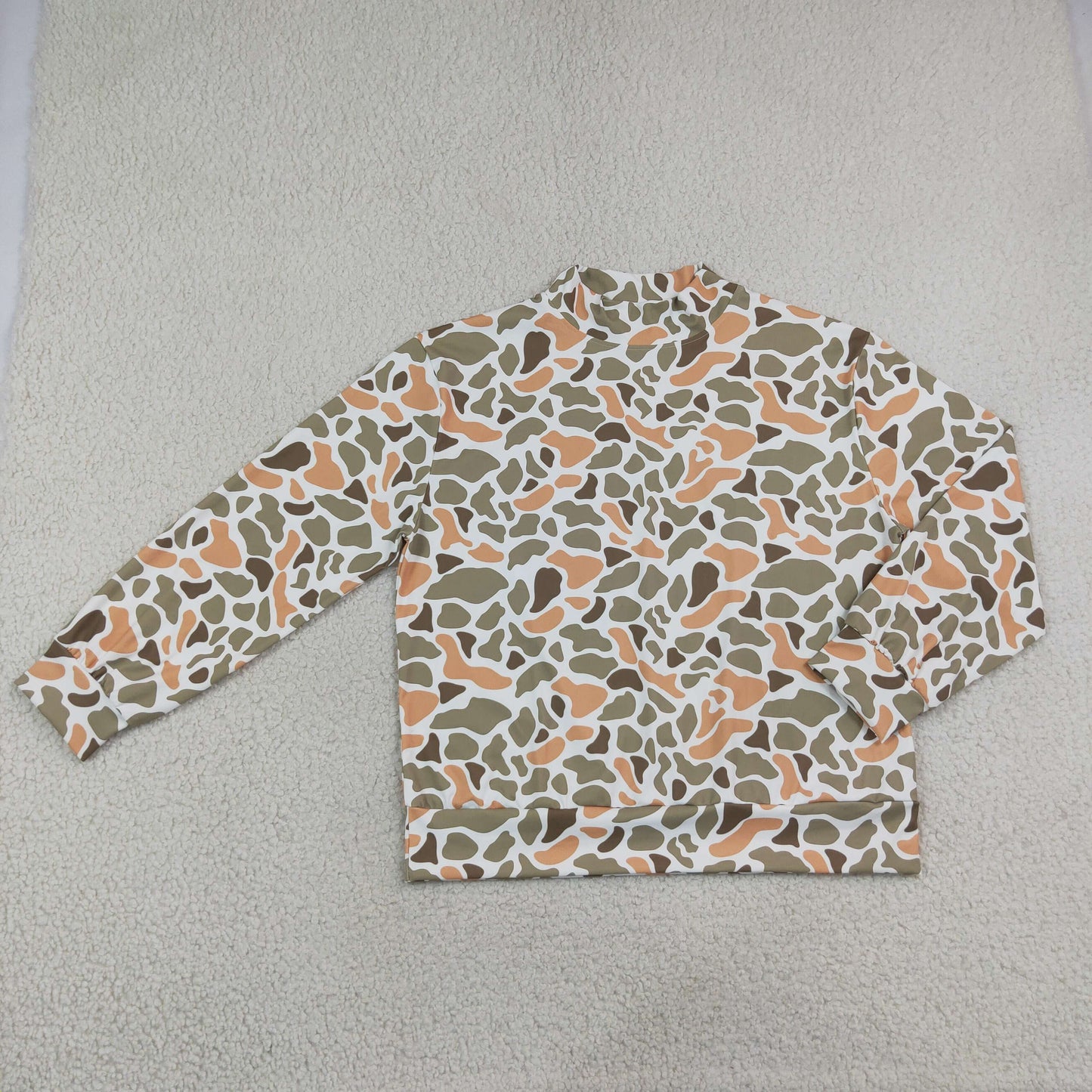 GT1819 Fashion Hunting Camo Middle Neckline Yoga Adult Women's Shirt Pullover