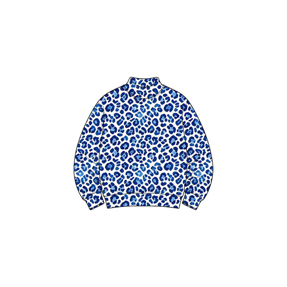 Preorder MOQ 5 pcs Each Style Fashion Leopard Print Middle Neckline Kids Girls Long Sleeves Shirt Yoga Top