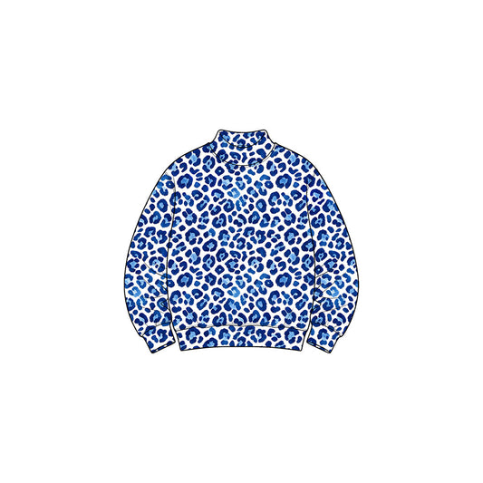 Preorder MOQ 5 pcs Each Style Fashion Leopard Print Middle Neckline Kids Girls Long Sleeves Shirt Yoga Top