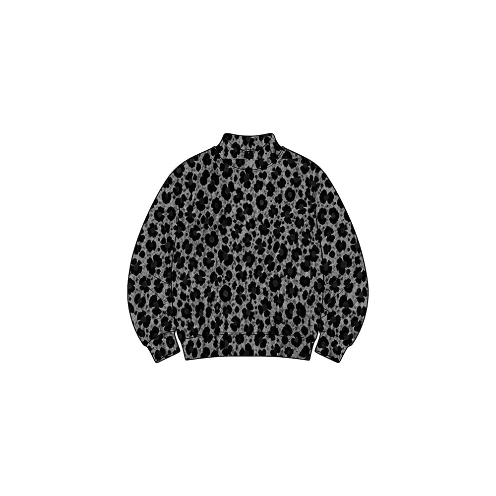 Preorder MOQ 5 pcs Each Style Fashion Leopard Print Middle Neckline Kids Girls Long Sleeves Shirt Yoga Top