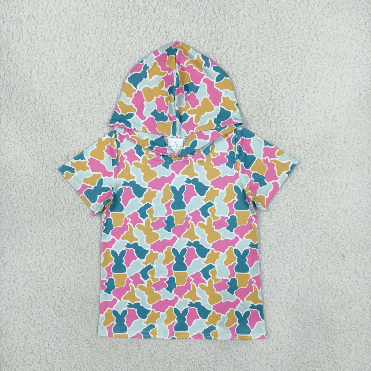 GT1919 Easter Bunny Camo Hoodies Pullover Girls Shirt Top
