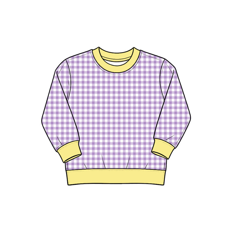 Preorder MOQ 5 pcs Each Style Colorful Plaid Yoga Kids Girls Shirt