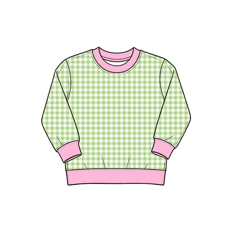 Preorder MOQ 5 pcs Each Style Colorful Plaid Yoga Kids Girls Shirt