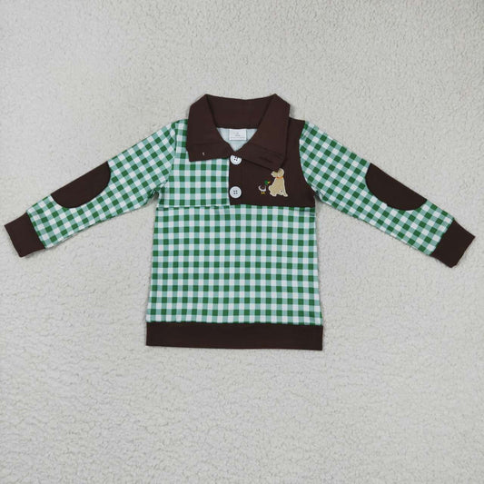 Green Plaid Dog duck coat