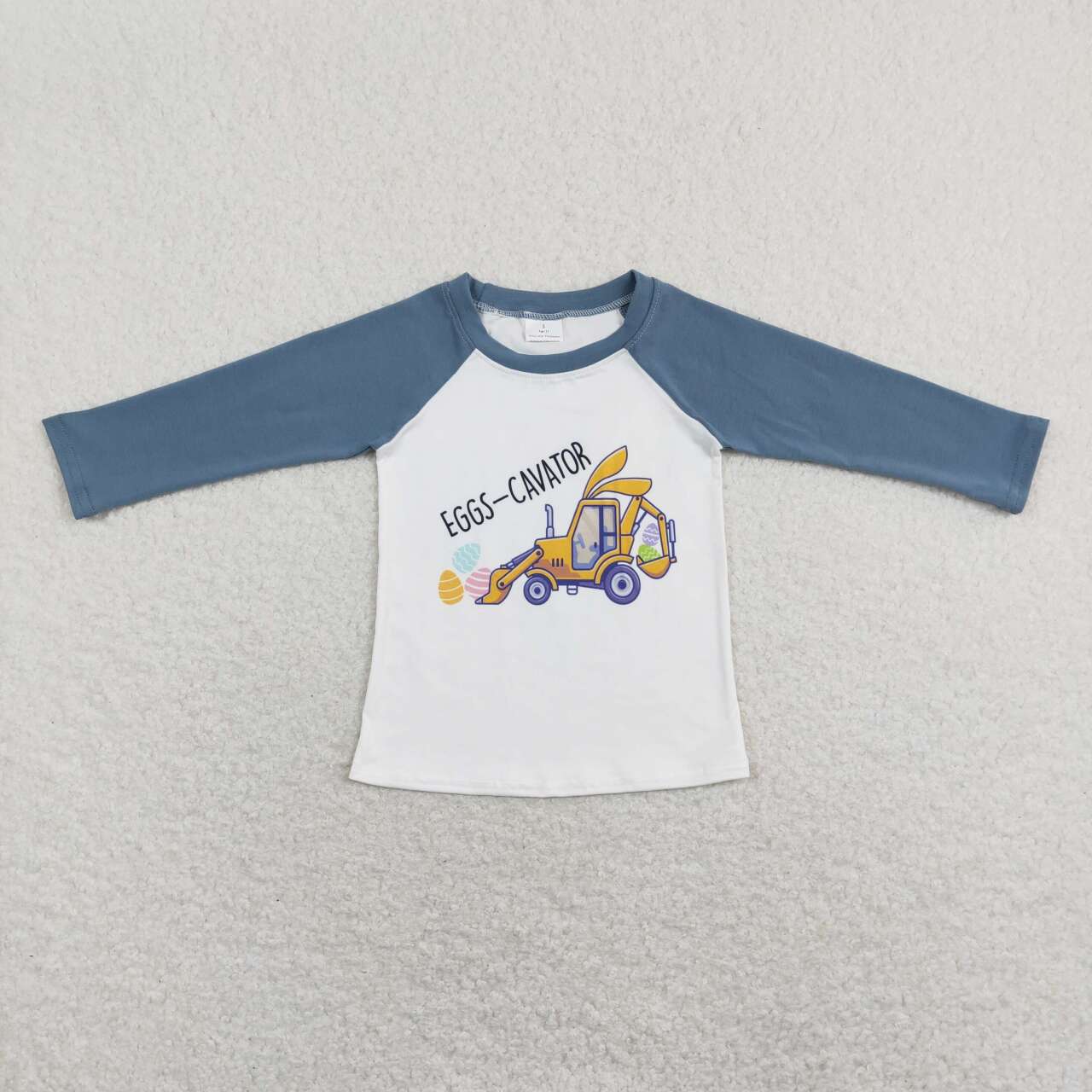 Easter Blue Bunny Long sleeve Boy Short Shirt