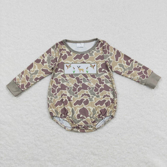 LR0714 duck hunting Embroidered camouflage boy Romper (usa warehouse)