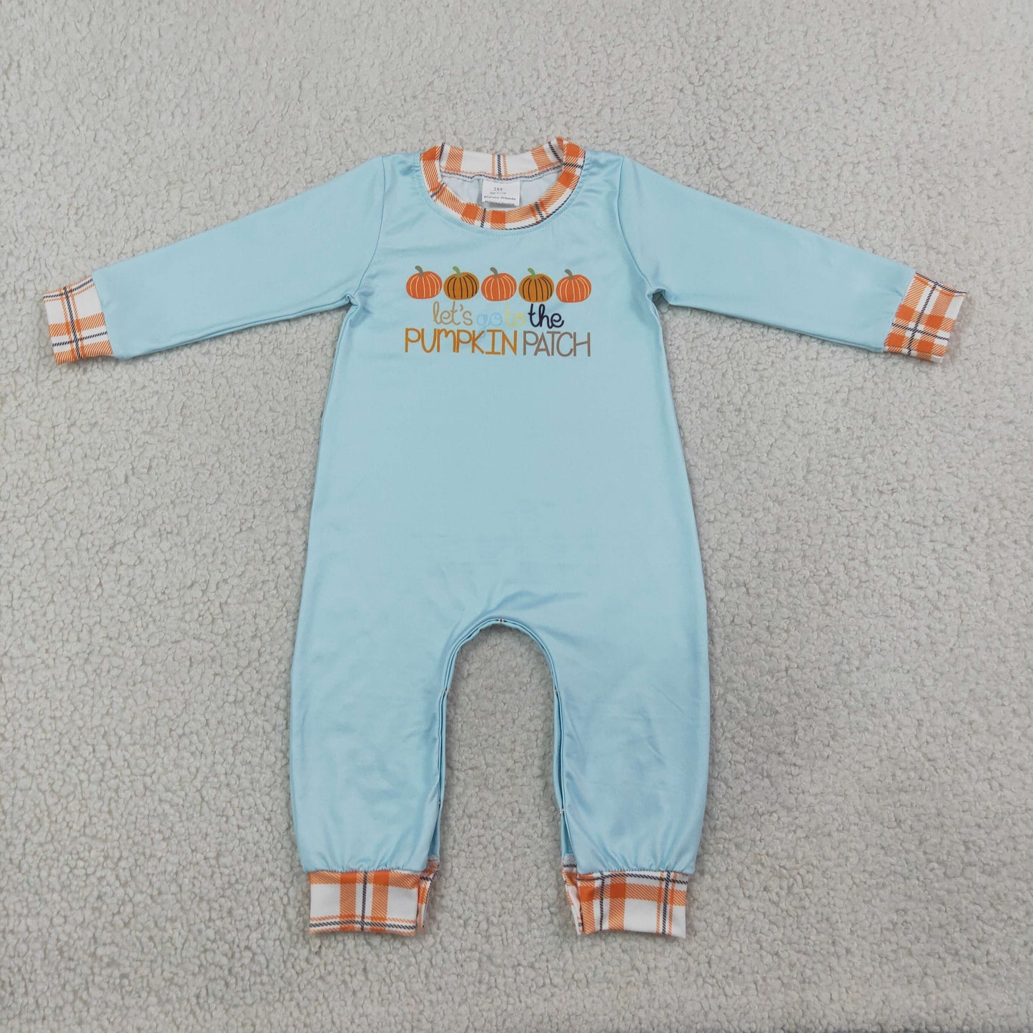 LR1189 Fall Pumpkin Patch Baby Boy Romper