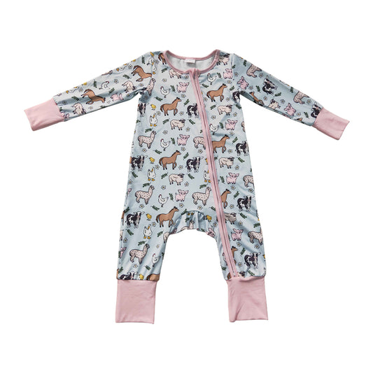 Animal Farm Long Sleeve Baby Romper LR2401