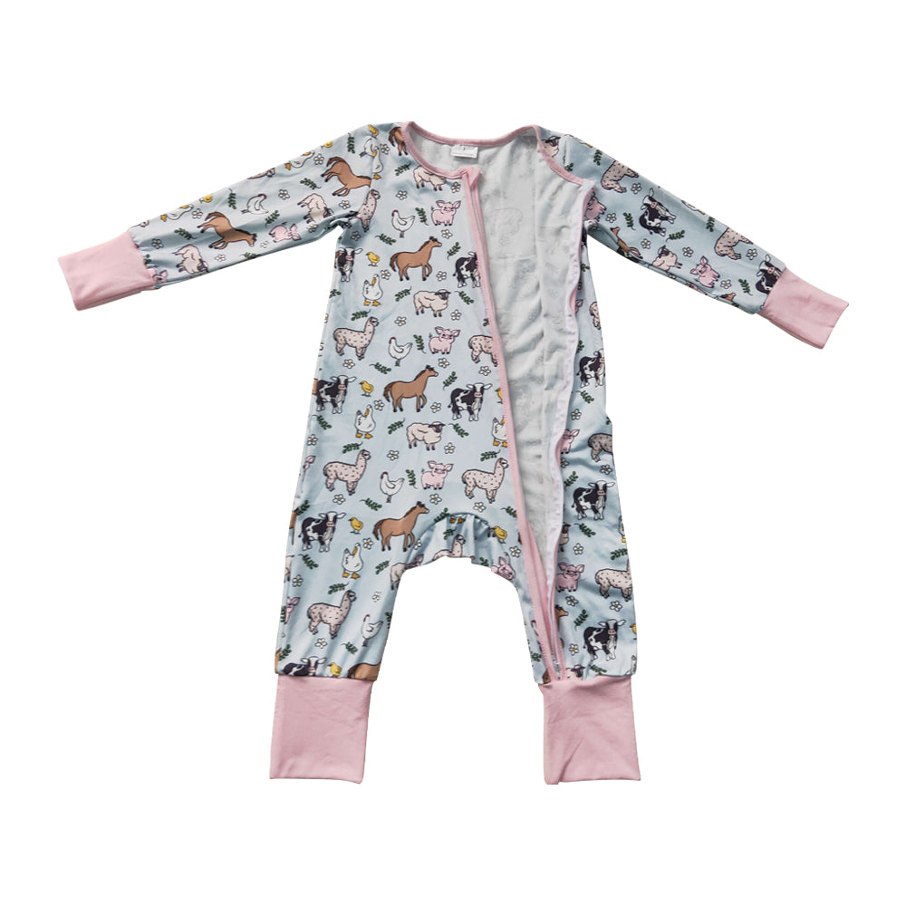 Animal Farm Long Sleeve Baby Romper LR2401