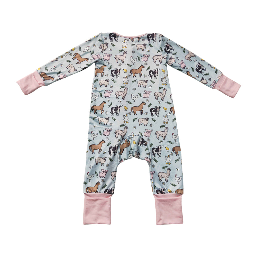 Animal Farm Long Sleeve Baby Romper LR2401