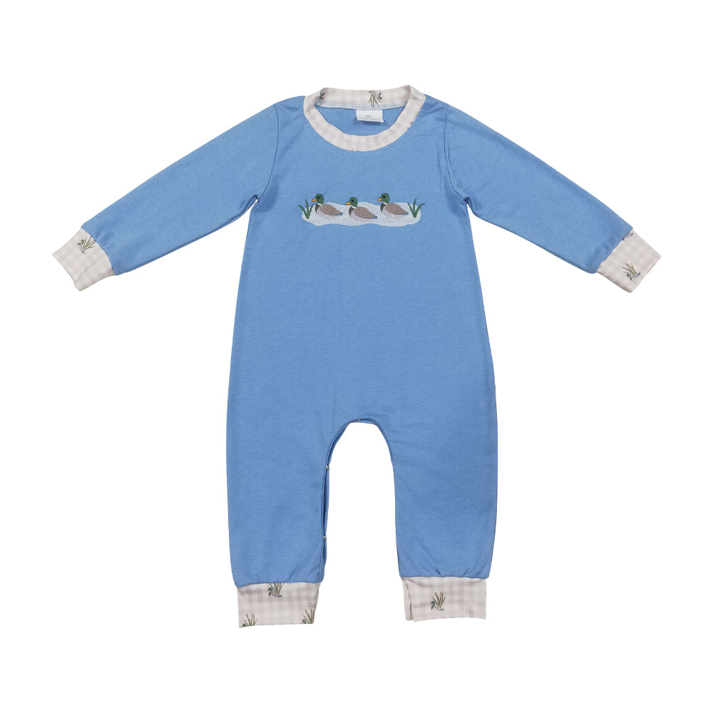 Duck embroidery Long Sleeve Baby Romper LR3007