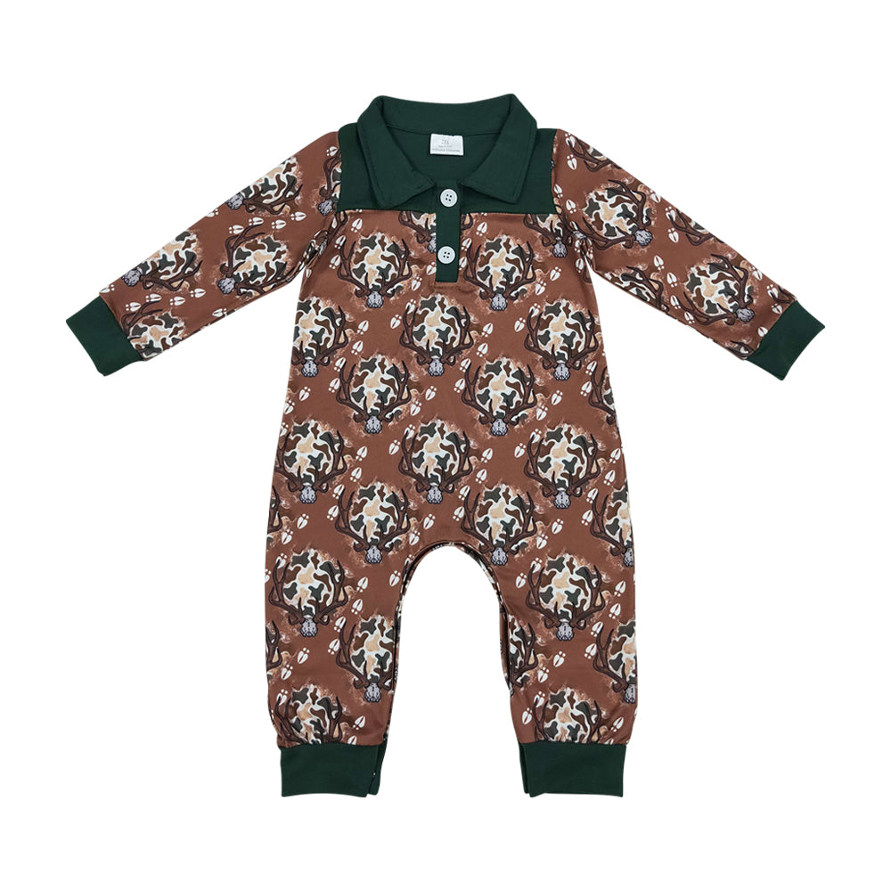 Huting deer long sleeves Baby Romper LR3013