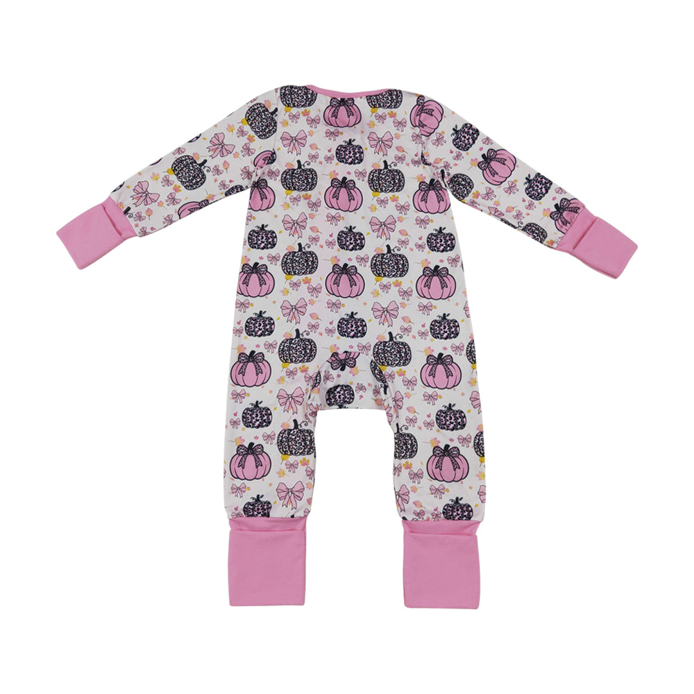 Halloween Pink Pumpkin long sleeves Baby Romper LR3061
